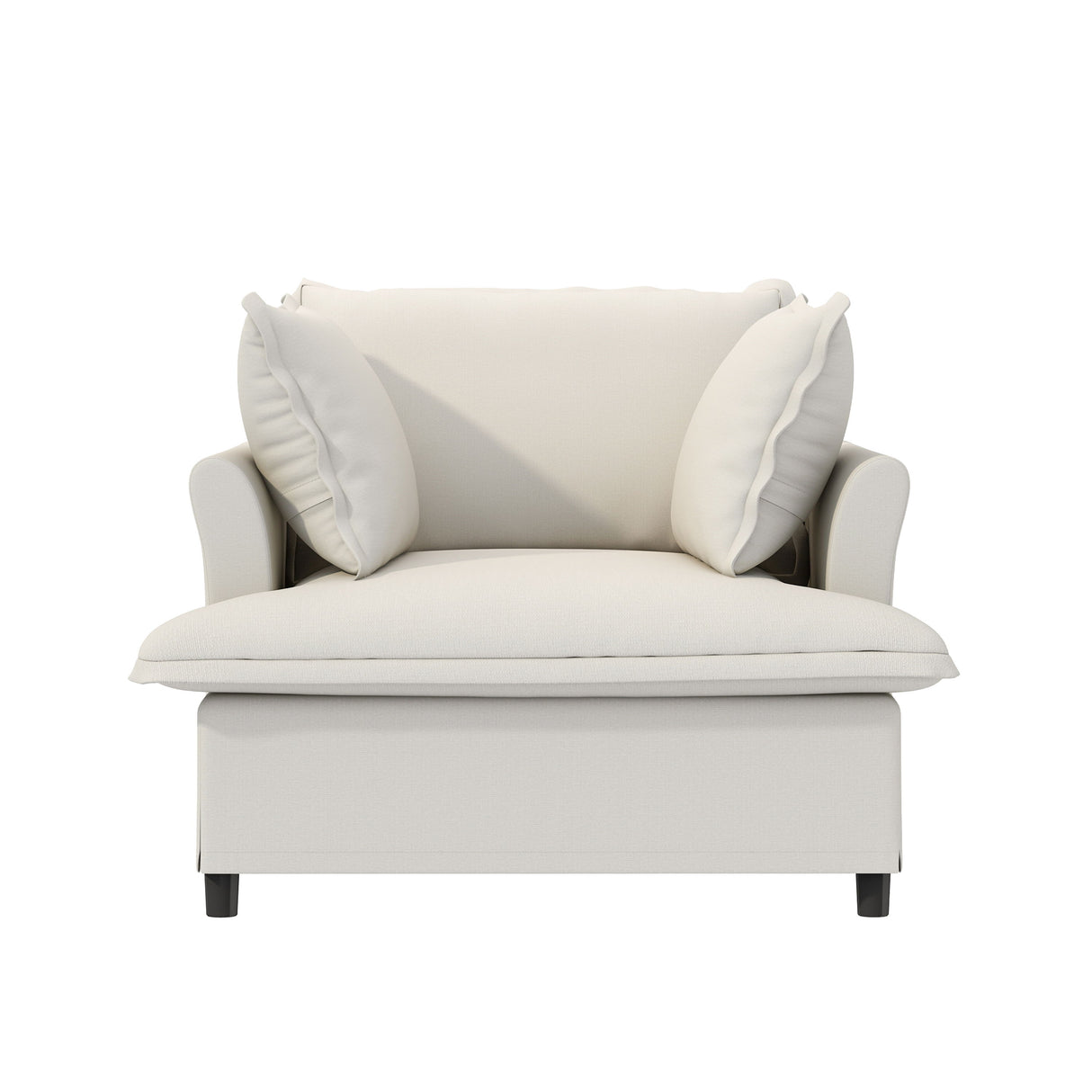 Oversized Single Seat Sofa Module For Modular Sectional Wide Seat, Armchair With Pillows Modern Upholstered Comfy Single Couch Lounge