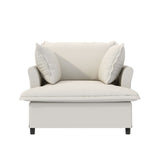 Oversized Single Seat Sofa Module For Modular Sectional Wide Seat, Armchair With Pillows Modern Upholstered Comfy Single Couch Lounge