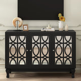 Modern Mirrored TV Stand, 3 Adjustable Shelves For Living Room