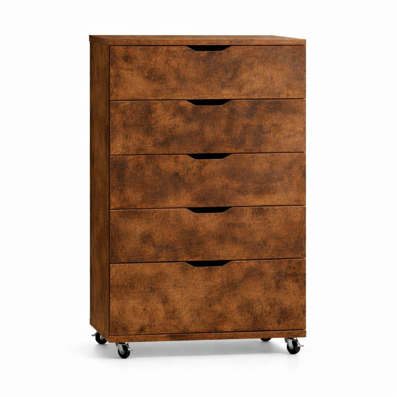 Modern 5 Drawer Dresser With Wheels
