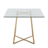 Cosmo - Contemporary / Glam Square Dining Table Legs - Clear