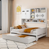 Daybed With All-In-One Cabinet And Shelf