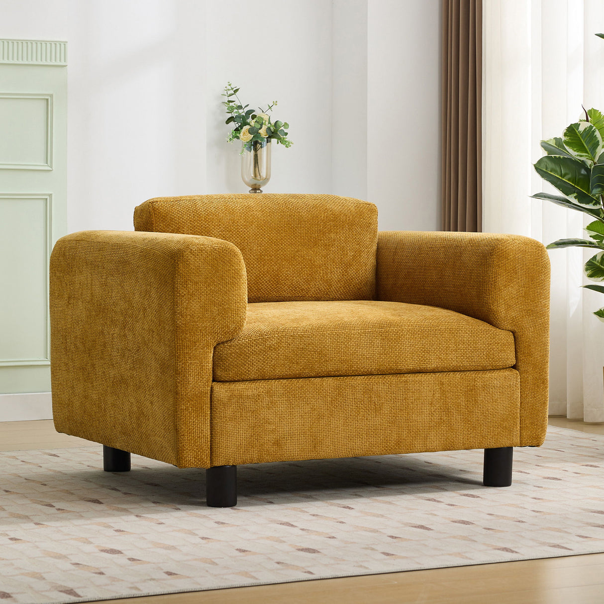 Modern Oversized Armchair Comfy Accent Chair Single Sofa For Living Room