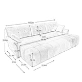 Elegant Sofa Set With Ottoman And Pillows, Textured Chenille, High Resilience Cushions