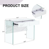 Environmental Protection Minimalist Dresser, Desk, Desktop Computer Desk, With Double Drawer Storage Space, Simple Home, Perfect For Various Styles - White