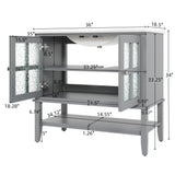 Bathroom Vanity With Ceramic Sink, Adjustable & Open Shelf