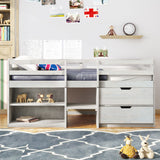 Loft Bed With Two Shelves And Two Drawers