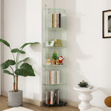 5 Tier Diamond Glass Display Case With 5 Dynamic LED Modes - Black