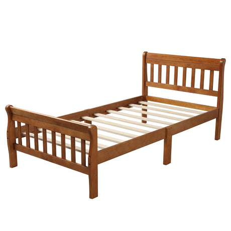 Platform Bed, Mattress Foundation Sleigh Bed With Headboard, Footboard, Slat Support