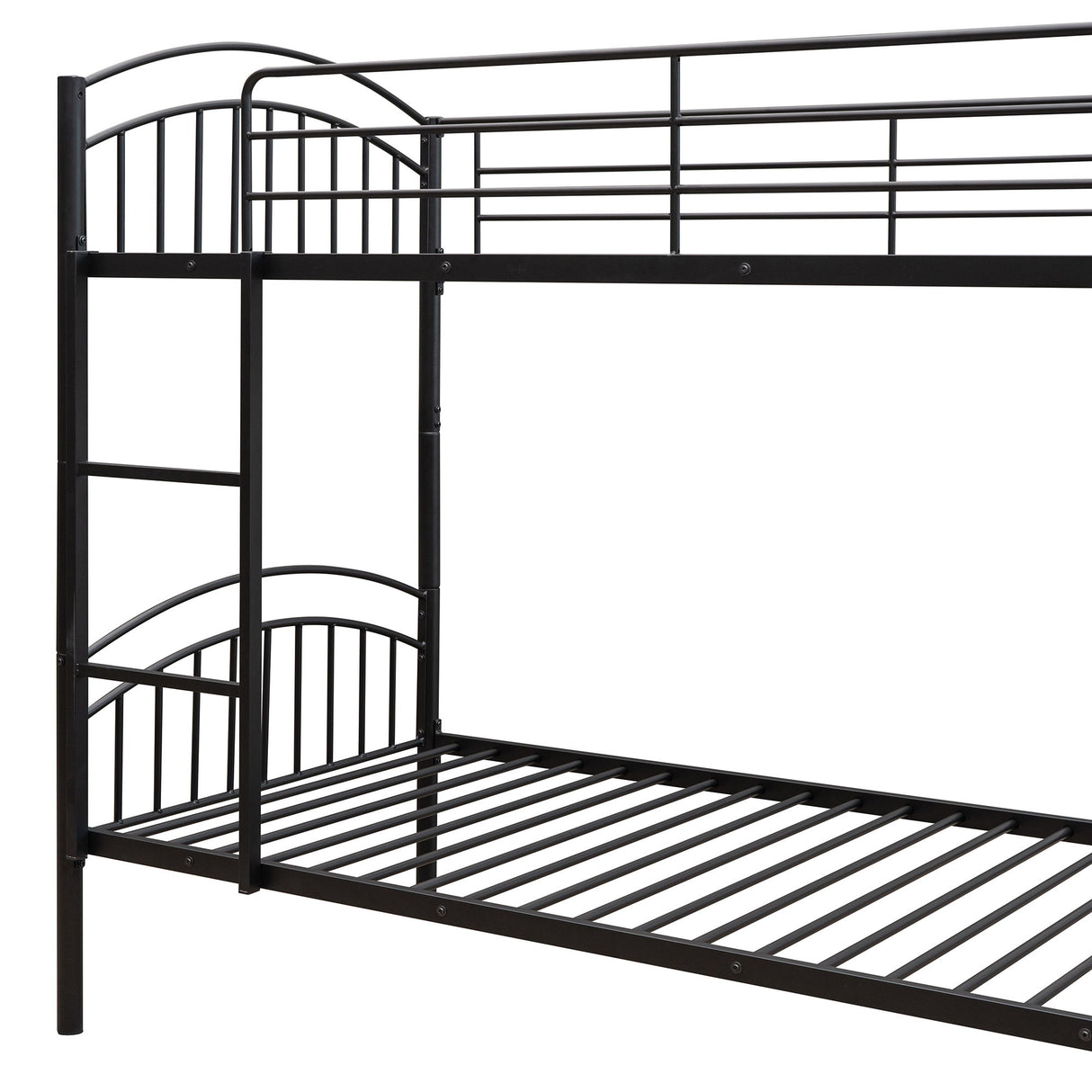 Twin Over Twin Bunk Bed, Divided Into Two Beds - Black