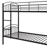 Twin Over Twin Bunk Bed, Divided Into Two Beds - Black