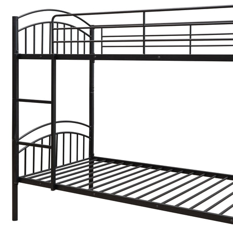Twin Over Twin Bunk Bed, Divided Into Two Beds - Black