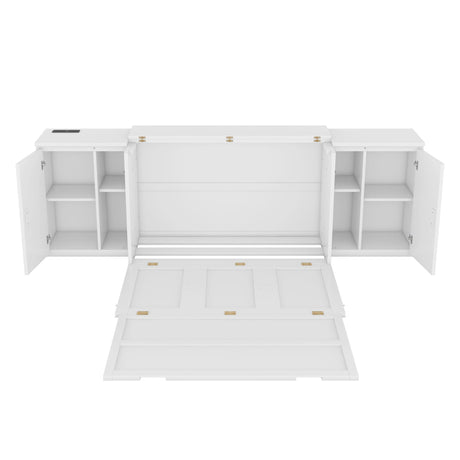 Murphy Bed With Shelves, Cabinets And USB Ports