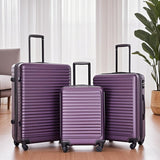 3 Piece Luggage Sets, Lightweight Suitcase With Two Hooks, Spinner Wheels, Tsa Lock