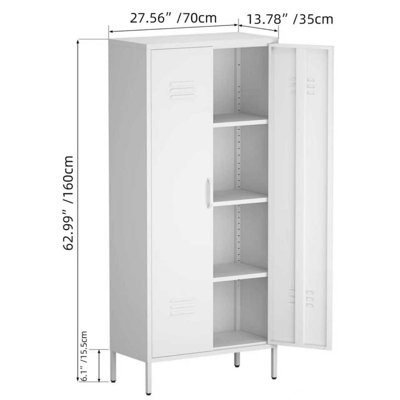 Modern Storage Cabinet With Adjustable Shelves, Magnetic Door Stopper