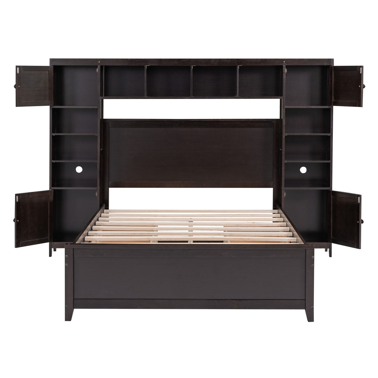 Bed With All In One Cabinet And Shelf