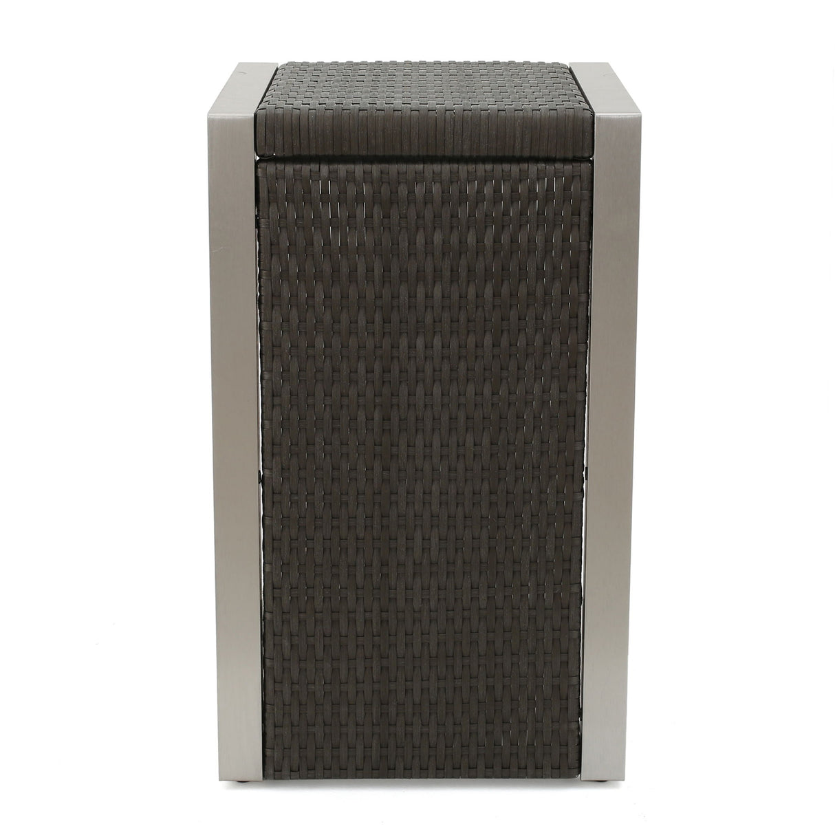 Cape - Coral Wicker C Shaped Table Modern DesignRattan And Aluminum Frame - Brown