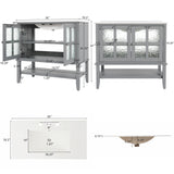 Bathroom Vanity With Ceramic Sink, Adjustable & Open Shelf