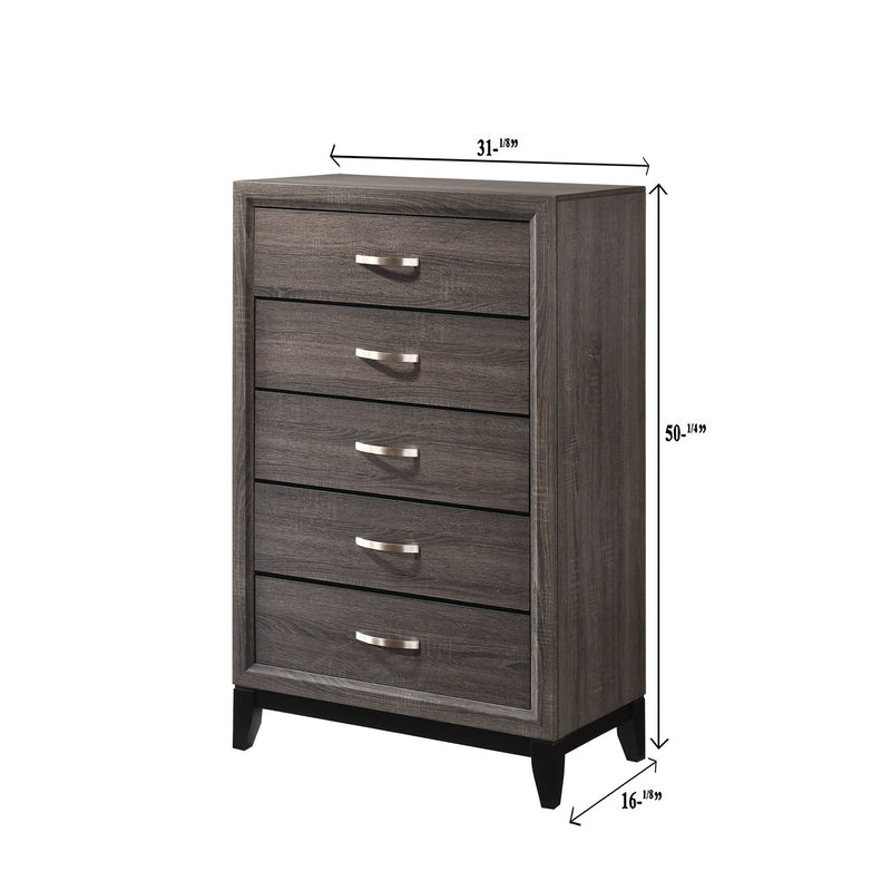 Contemporary 5 Drawer Tall Chest