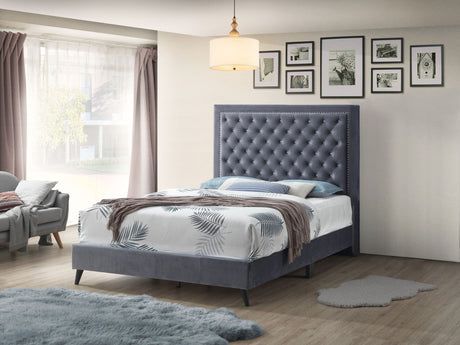 Queen Bed Classic Design - Gray