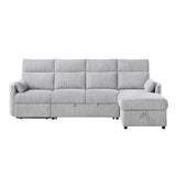 Sleeper Sofa With Storage Chaise - Grey