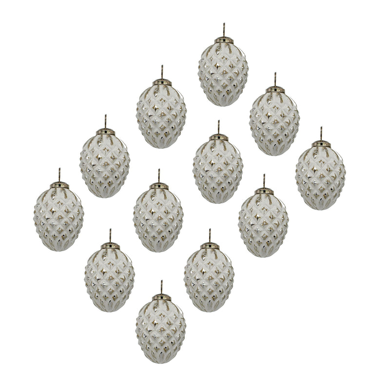 Glass Decorative Hanging Ball Christmas Tree Ornaments (Set of 12)