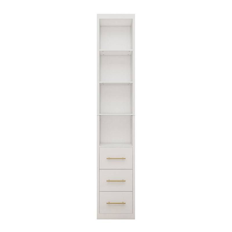 Rectangular Side Storage Cabinet With 3 Drawers For Bedroom - White