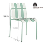 4 Piece Set Of Single Chairs With Modern Color Blocking Design, UV Resistant And Rust Proof - Haze Green / White