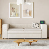 Upholstered Bed With Storage And Twin Trundle, USB Charging Ports