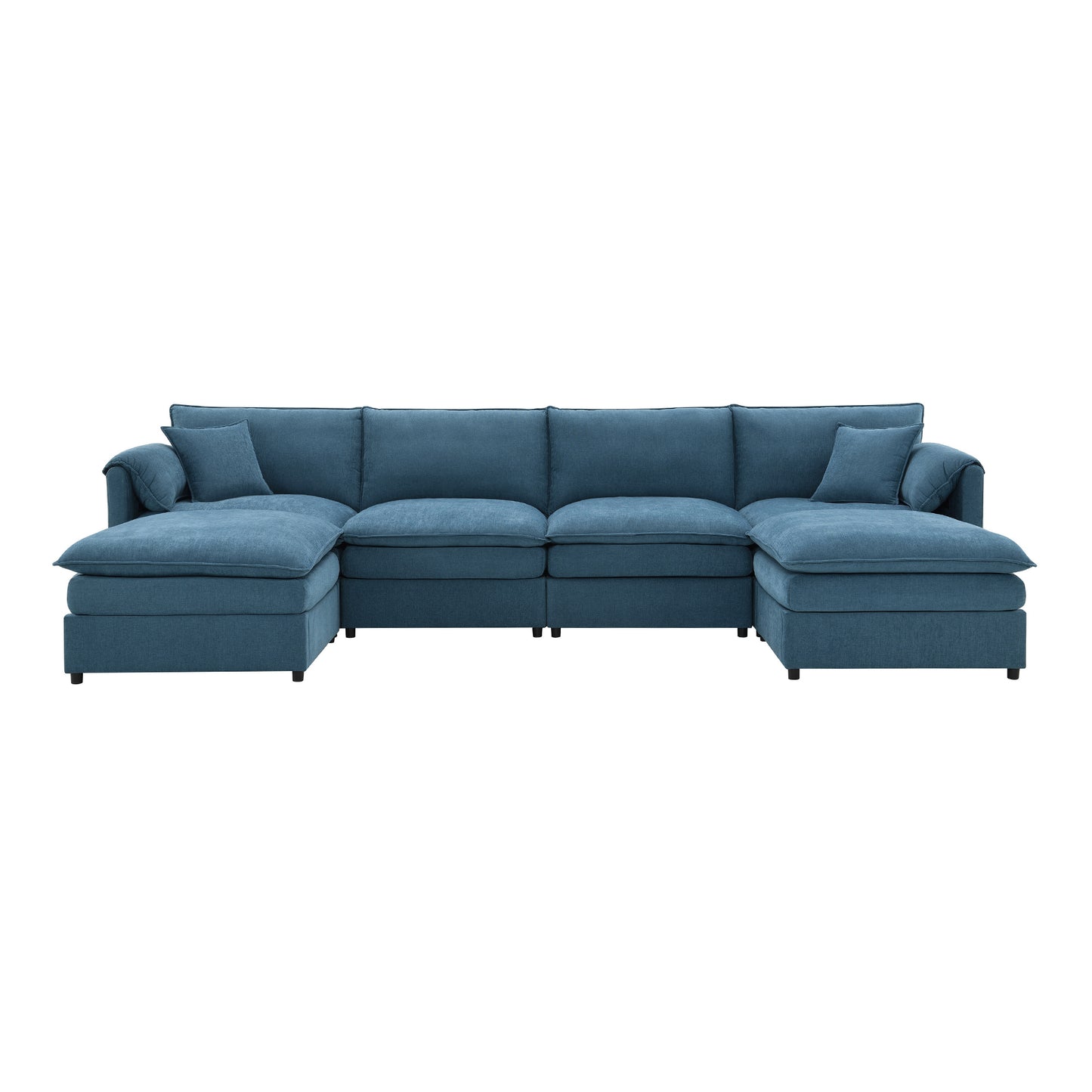 [VIDEO provided] [New] 134*66" Chenille Modular Sectional Sofa,U Shaped Cloud Couch Set with Double Cushions ,6 Seat Sleeper Sofa Bed with Ottomans,Oversized Indoor Furniture for Living Room, 3 Colors