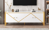 Modern Minimalist TV Stand With 2 Spacious Cabinets