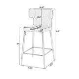 Modern Bar Stools With Upholstery And Metal Footrest (Set of 2)