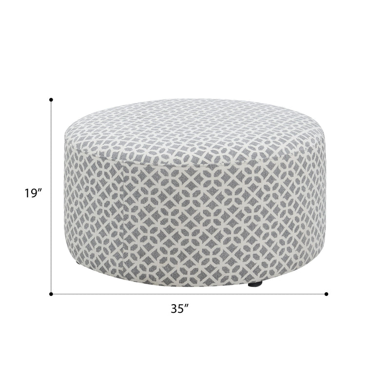 Round Ottoman - Gray