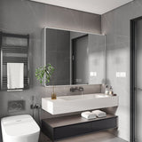 Aluminium Medicine Cabinet Mirror With LED Light And Defogging Function - Gray