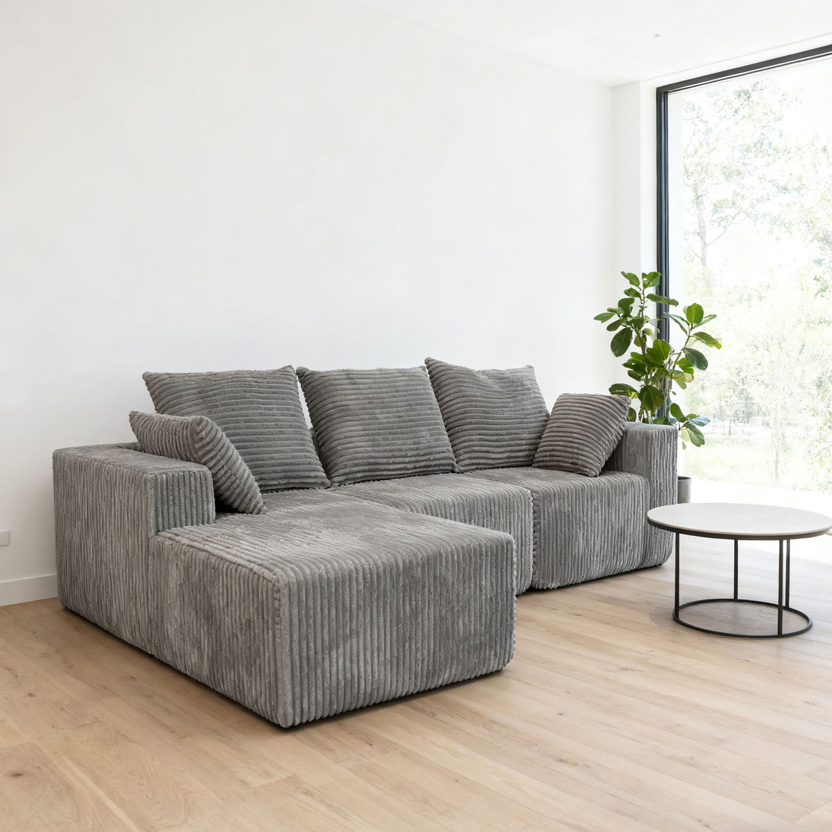 Corner Combination Sofa Sectional Couch With Soft Plush Fabric