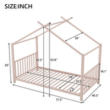 Metal House Platform Bed With Modern Design And Durable Frame