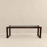 Christina - Leather Bench - Cognac / Dark Brown / Tan