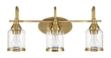 Twilight - 3 Lights Brush Contemporary Vanity Light - Clear / Gold