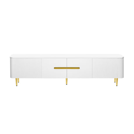 Minimalist TV Stand For TVs Up To 85", Modern Entertainment Center Media Console With 4 Spacious Cabinets For Living Room