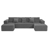Modular U-Shaped Sectional Sofa With Reversible Design