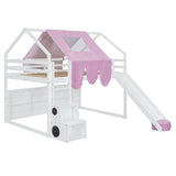 Loft Bed With House Shaped Frame And Tent