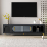 Modern TV Stand With 3 Shelves And 2 Cabinets