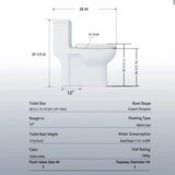 Gloss Tornado Flush 1 Piece Toilet With Soft Closing Seat, Water Saving Dual Flush - Gloss White
