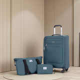 3 Piece Luggage Sets, Softshell Suitcase Spinner Wheels