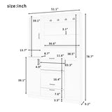 Entryway Bench With Integrated Shoe Cabinet, 3 In 1 Design And Mirrored Cabinet Door, Hall Tree With 4 Sturdy Hooks And Foldable Seat For Entrance, Living Room - White