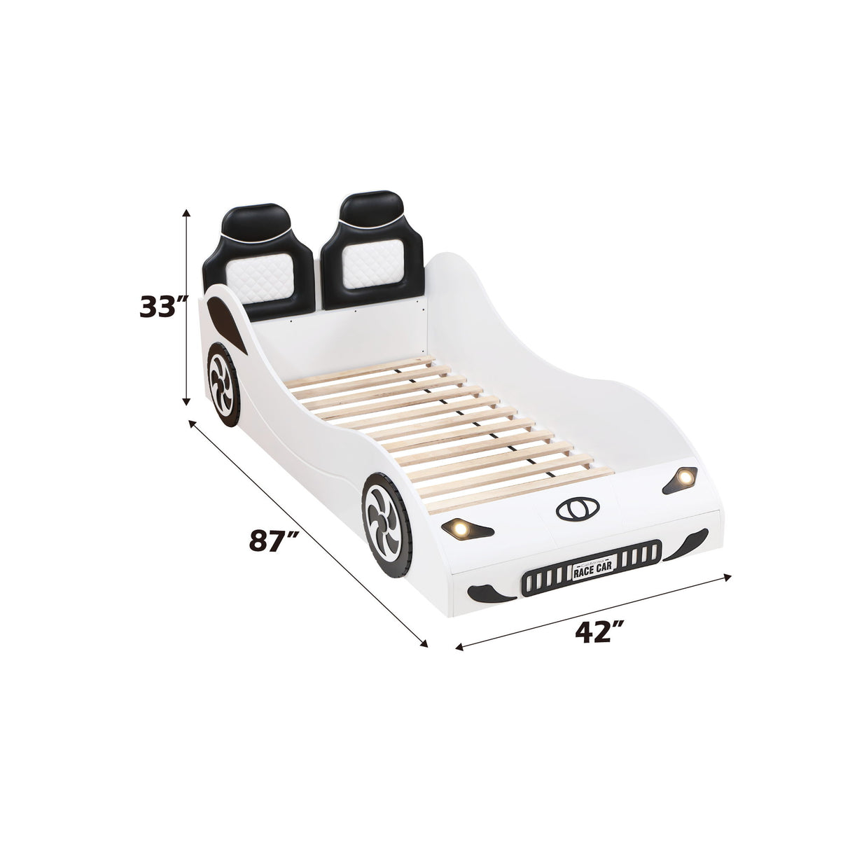 Colen - Twin Car Bed With LED