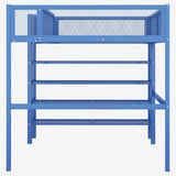 Loft Bed With 4 Tier Shelves And Storage