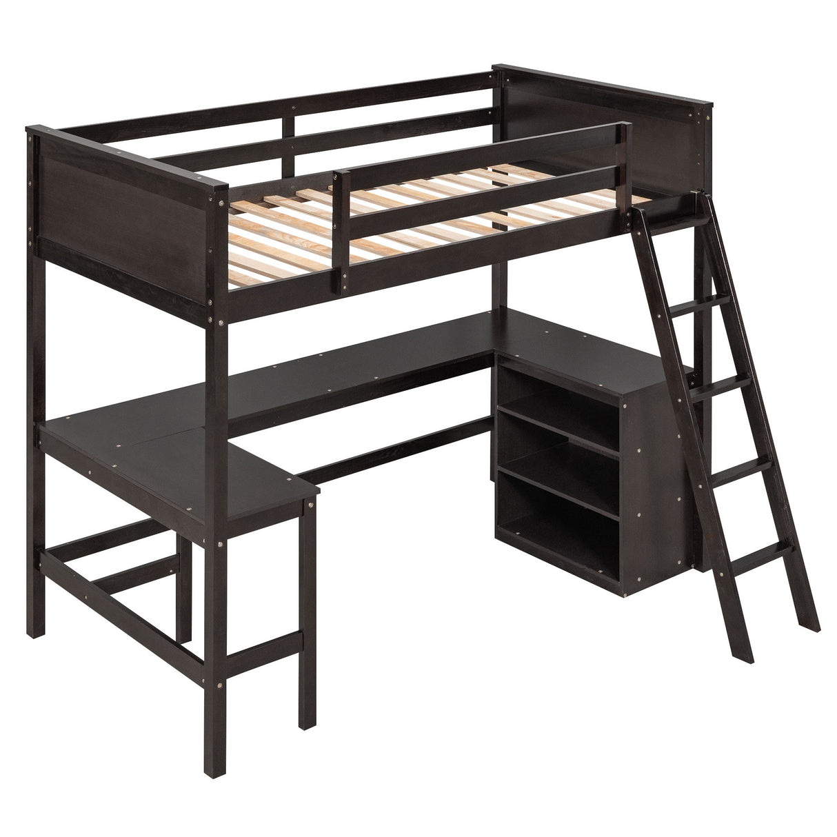 Loft Bed With Shelves With Desk