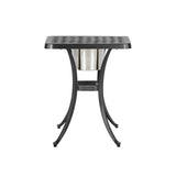Outdoor Cast Aluminum Bistro Table With Ice Bucket - Black Copper