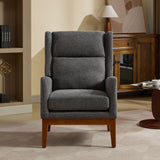 Wide Modern Accent Chair With Wood Legs For Living Room